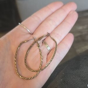 Gold-Tone Textured Hoop Earrings - Women Jewelry